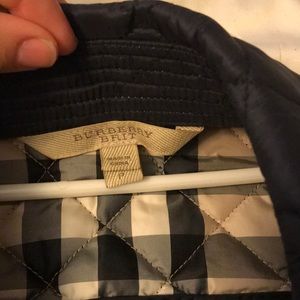 navy blue quilted burberry jacket